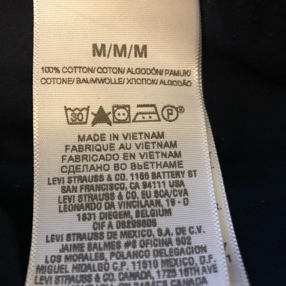 Black all cotton long button up shirt, unisex, cool cuffs, medium - Picture 7 of 8